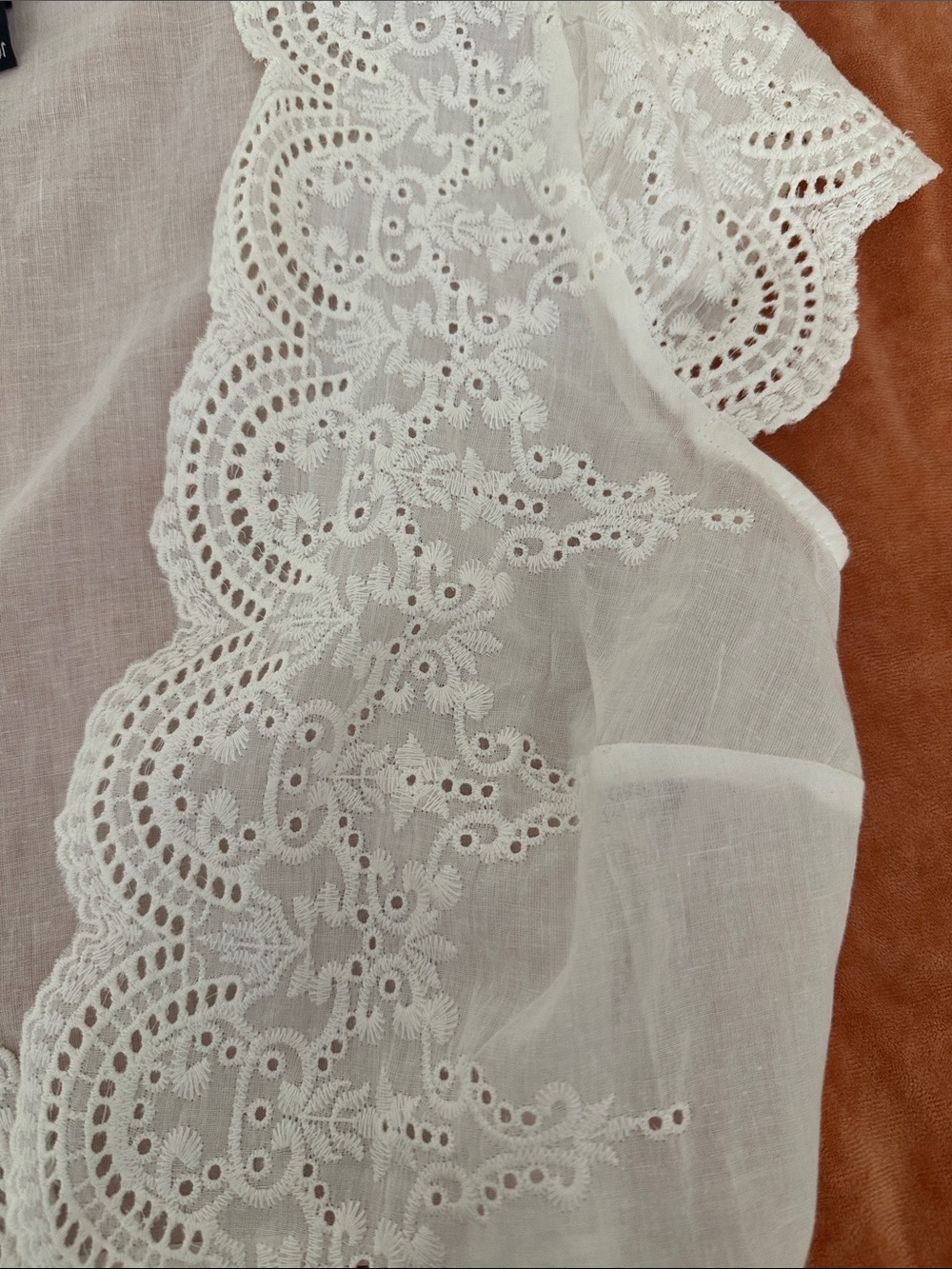 Windsor White Eyelet Tie-Front Cropped Top - Picture 3 of 4